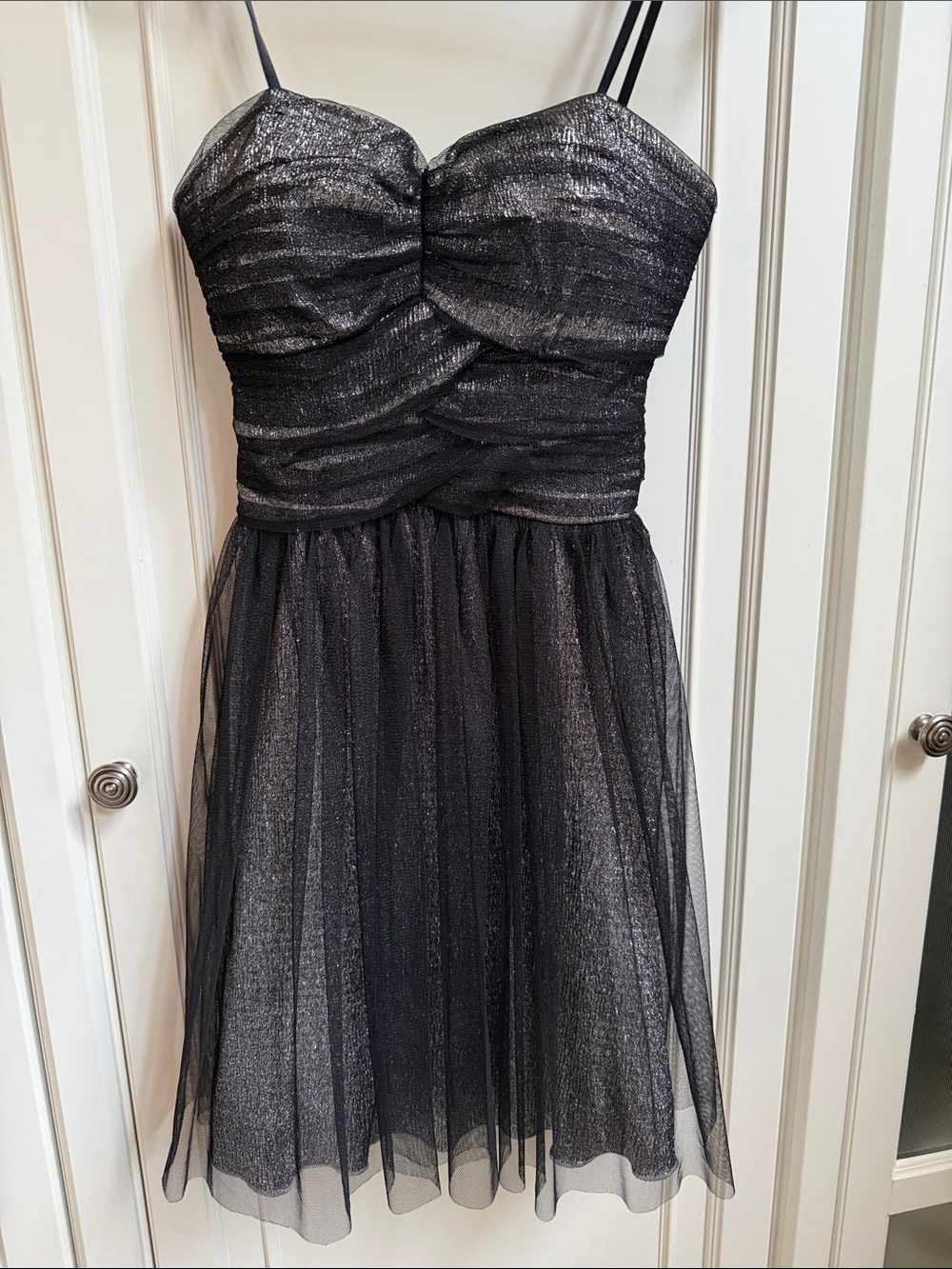 JUNIORS dELiAs Black with Metallic and Tulle Party Dress - Worn Once